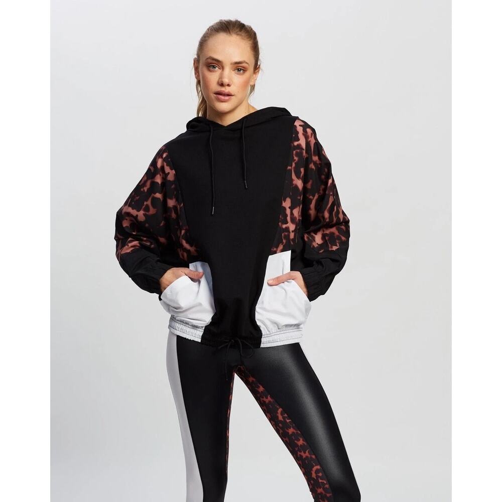 Beach Riot Women's Stella Popover Torte Hooded‎ Jacket Windbreaker Torte Black